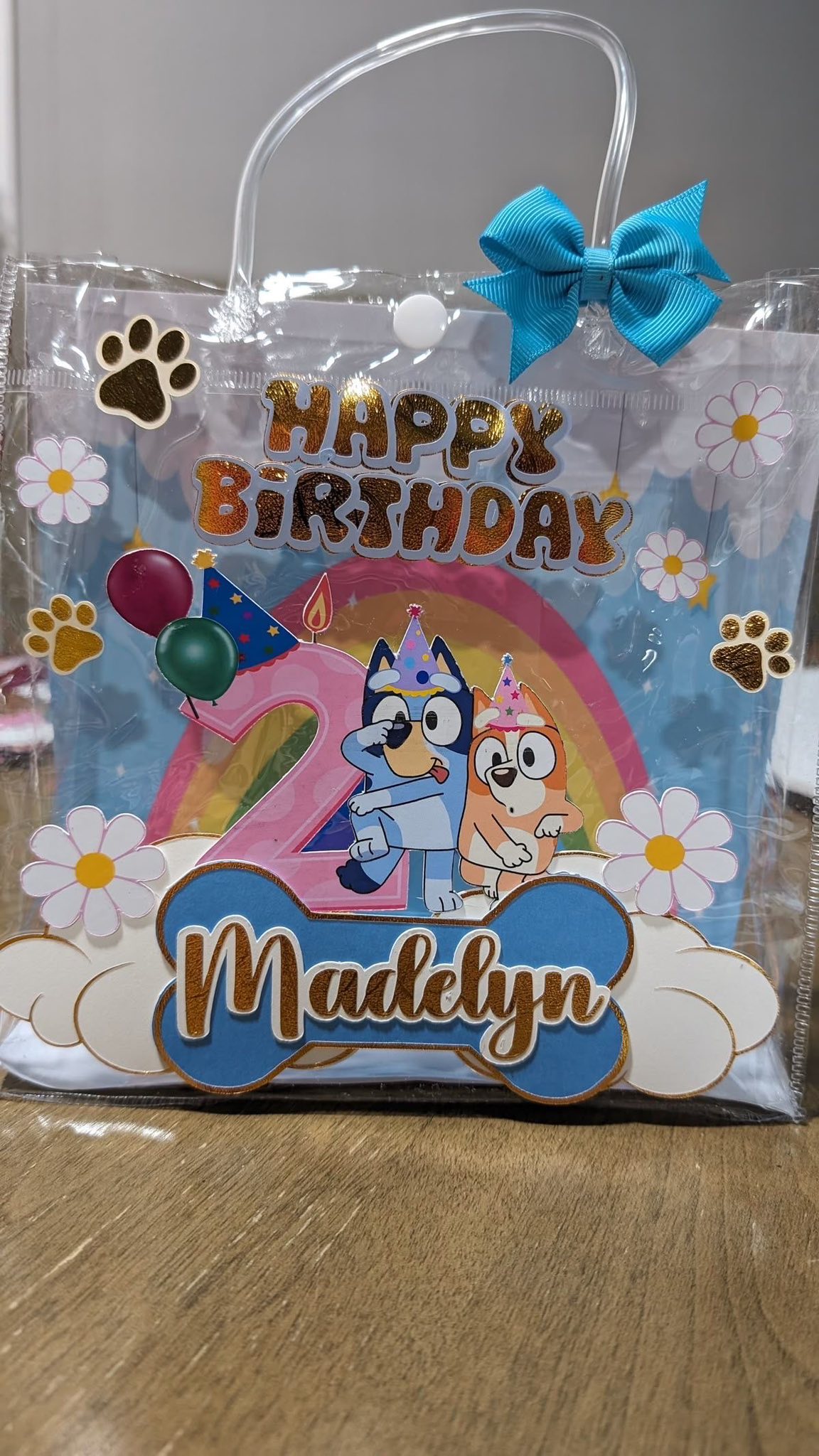 Bolsas fiesteras transparentes con broche y vinil