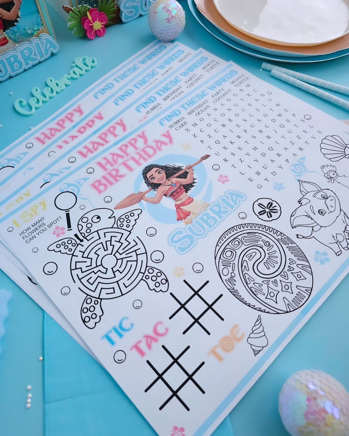 Hoja de actividades para fiestas